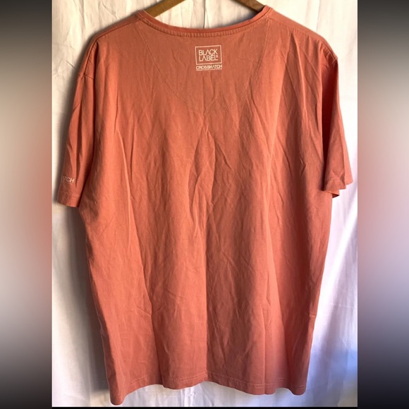Crosshatch Black Label V Neck T-Shirt Tee Coral Pink Cotton Mens Size XXL - Picture 3 of 7